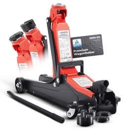 Гідравлічний підйомник Arebos 2T для авто: низькопрофільний, 85-385 мм + 4 гумові накладки