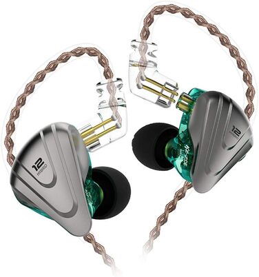 Навушники-вкладиші NEX KZ ZSX 6 Driver Hybrid IEM HiFi, цинковий сплав, 0,75 мм 2 контакти, шумозаглушення