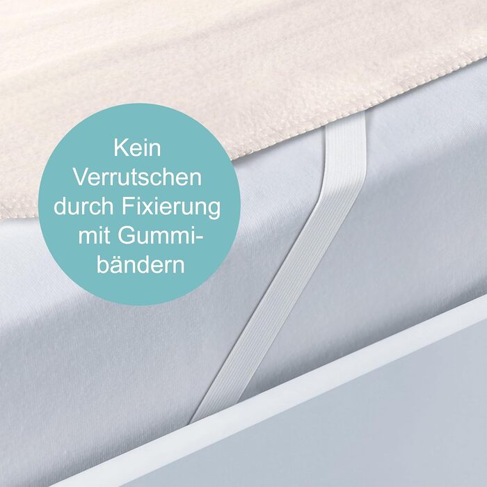 Підігрівальний килимок Sanitas SWB 20 з флісу | з системою безпеки та 3 рівнями температури | Легко кріпиться до ліжка та матрацу | Можна прати при 30°C | 150 x 80 см, Бежевий дизайн