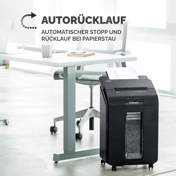 Fellowes Autofeed Aktenvernichter AutoMax 90M: Шредер для паперу з автоподачею, MiniCut (P4), 90 аркушів за 5 хвилин, 17 літрів
