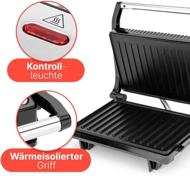 Контактний гриль Clatronic® MG 3519: безжирове приготування, 700W, антипригарне покриття, Panini Grill