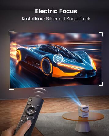 Проектор Toptro Mini Beamer: 1080P Full HD, Android TV, WiFi, Bluetooth, 300 ANSI, Зовнішній, Компактний, з Електричним Фокусом