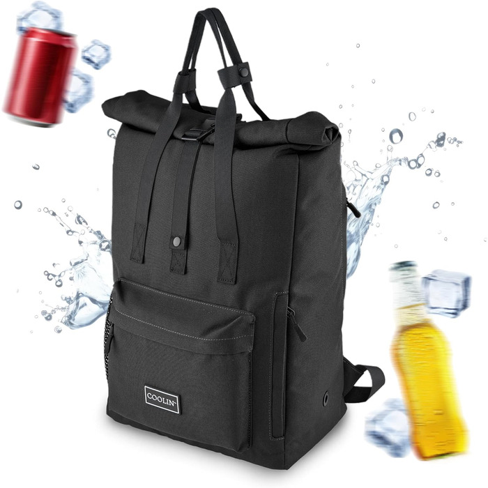 Терморюкзак Coolin' Kühlrucksack 30L: 30 літрів, відділення для охолодження, пляшки, пікнік, пляж, подорожі. Білий (Чорний)