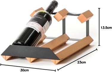 Стильна полиця для вина RAXI™ з бука (2 пляшки) - преміум дизайн