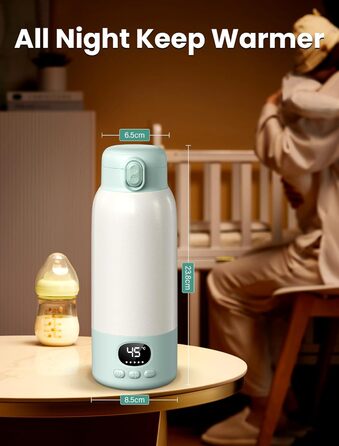 Підігрівач для пляшечок Baby, мобільний, портативний, з акумулятором 10400mAh, контроль температури, для подорожей та нічного годування