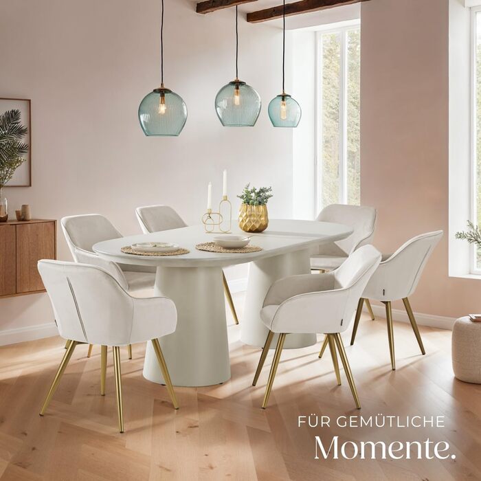 Крісло Tectake Esszimmerstuhl: комфортне крісло з підлокітниками, м'яке крісло з оксамиту, крісло для вітальні, їдальні, офісу, сучасні кухонні стільці, кремово-золотий колір (1 шт., тауп/золотий)