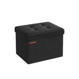 Лавка зі штучного льону з місцем для зберігання - Base Black / 31 x 41 x 31 см