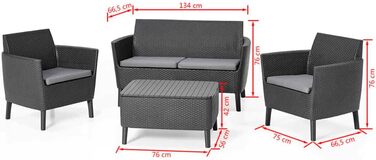 Садовий набір для відпочинку Allibert Salemo WS 2-місний (Капучино) - вуличні меблі