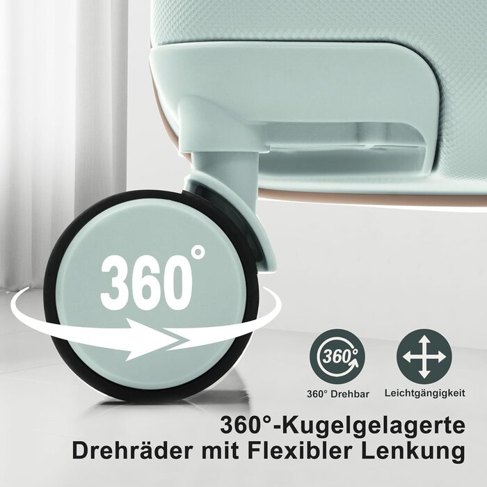 Набір валіз Merax 3 шт. з жорстким корпусом, 20/24/28 дюймів (світло-зелений та хакі), 5-ти елементний