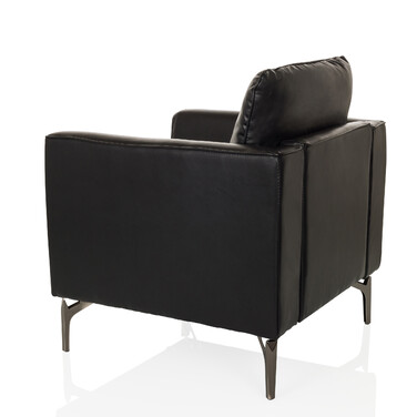 Крісло-релакс / Одномісне крісло BAVERO з екошкіри чорного кольору hjh OFFICE