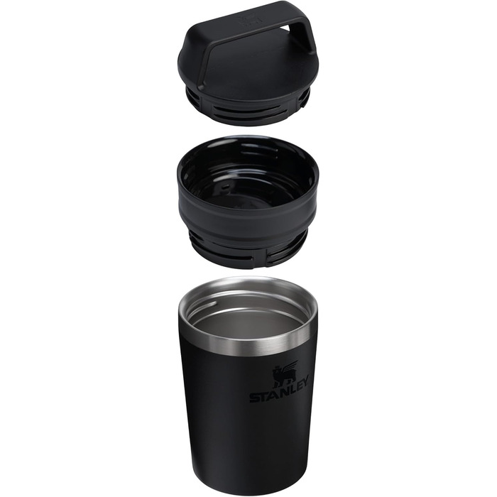 Термокружка Stanley Cafe To Go - 0.23L, чорна - нержавіюча сталь, 4 години тепла, 5 годин холоду