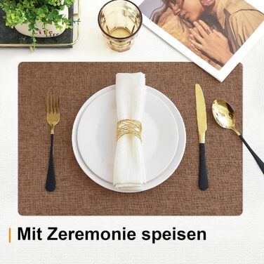 Тканинні серветки на стіл Homaxy (6 шт., Коричневий) - водонепроникні, термостійкі, нековзні