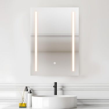 LED дзеркало для ванної кімнати з підсвічуванням | Водостійке IP54 | Сенсорне управління | 70x50 см | Стиль 2