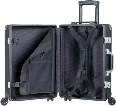 Дорожня валіза Orbit, алюмінієва Валіза на коліщатках, валіза-візок з 4 подвійними роликами для легкого переміщення під кутом 360, алюмінієва валіза близько 54 см