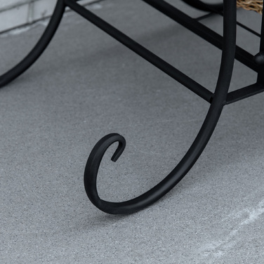 Металевий багатоярусний стійка-підставка для квітів (4 полиці), підставка-сходинки для рослин, для дому, саду та балкона, чорна, 45 x 24,5 x 80 см