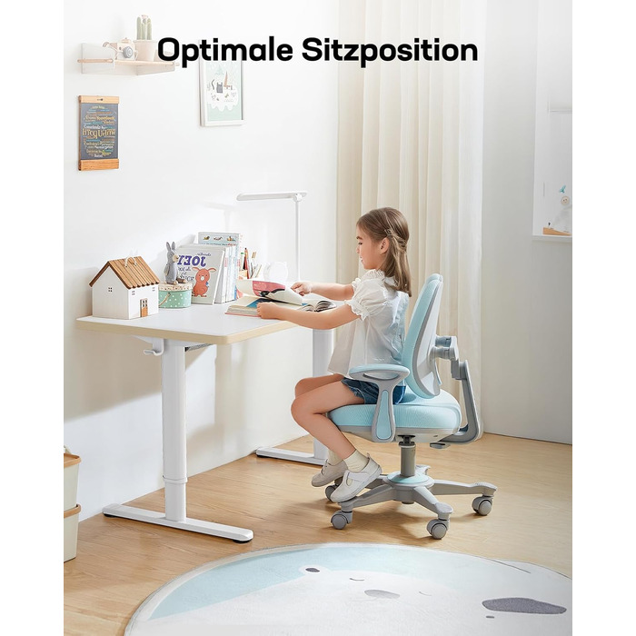 Електричний дитячий стіл HUANUO, 120 x 60 см, регулювання висоти, 3 рівня, білий