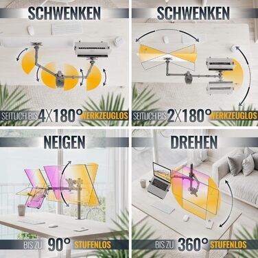 Кріплення для монітора RICOO TS2711: тримач для екрану 13-30 дюймів, VESA 75/100, для комп'ютерного столу
