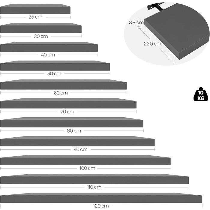 Полиця настінна WOLTU Wandboard RG9315sz для CD, DVD, книг, офісу, вітальні, спальні, кухні - дерев'яна