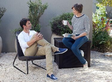 Скриня для зберігання Keter City Box 113л, деревоподібний дизайн, 55x44x57.8 см - для балкона та малих площ