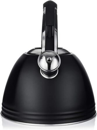 Чайник ORION GROUP 3 л Автоматичний сучасний чайник для води з нержавіючої сталі Чайник-флейта Для газу та індукції (чорний)