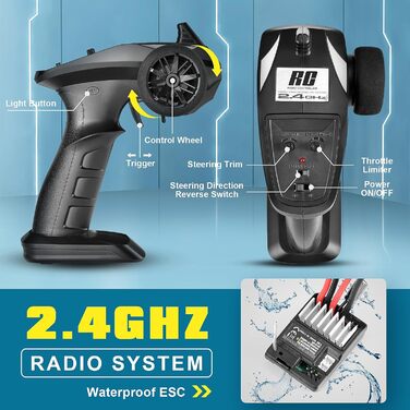 Радіокерований позашляховик HBX 1:14 4WD 39 км/год, RC монстр-трак, водонепроникний, для дітей та дорослих