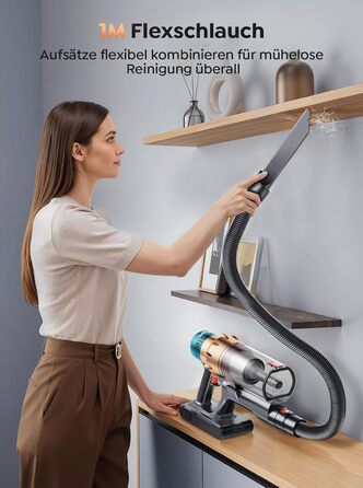 Акумуляторний пилосос SMOTURE 600W 50000Pa, бездротовий з міні-електрощіткою, для шерсті тварин, килимів, підлоги та авто - 65 хв роботи, сенсорний екран, функція ароматизації