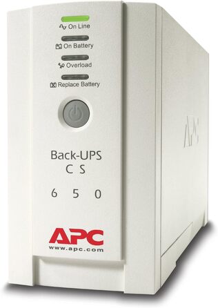 ДБЖ APC Back-UPS CS - BK650EI - джерело безперебійного живлення 650 ВА (4 виходи IEC, захист від перенапруг) (вихідна потужність 650 ВА, комплект з кабелем, 1 м)