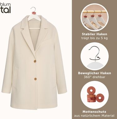 Набір вішалок для одягу Blumtal: 40 шт., з дерева, з антиковзким покриттям та захистом від молі