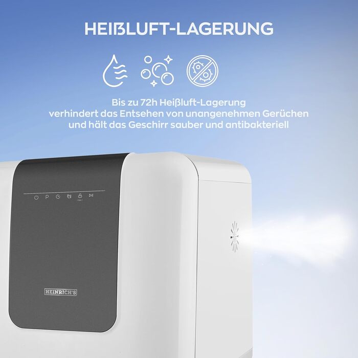 Портативна міні-мийка посуду HEINRICH'S: компактна, 6л, для дому, офісу, кемпінгу, 6 програм