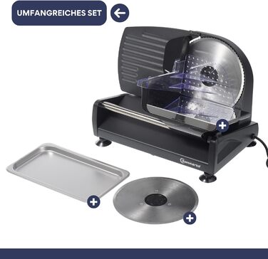 Електрична швейцарська машина для нарізання Allesschneider AS190 DUAL 200W з нержавіючої сталі з хвилястим та гладким лезом, компактна, професійна, для нарізання хліба та інших продуктів, регулювання 0-15 мм