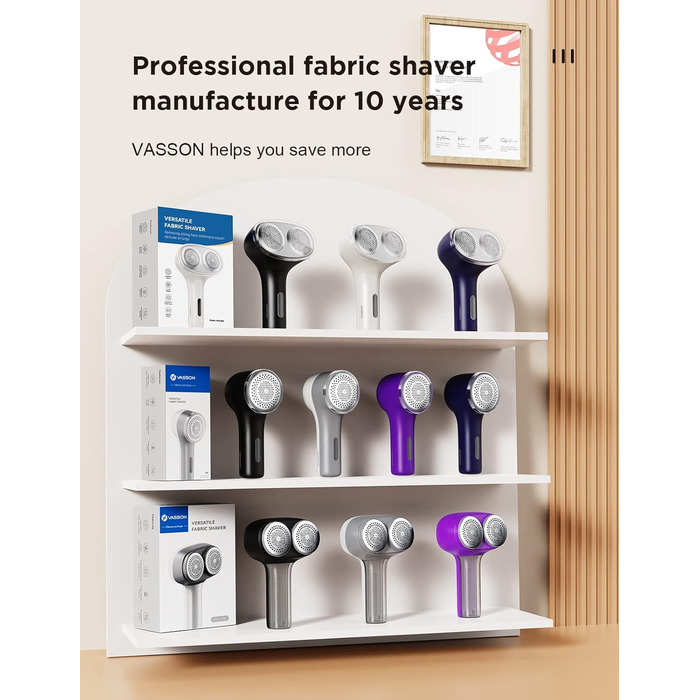 Електричний видалення ворсу VASSON для одягу, меблів та постільної білизни. Видаляє клубки ворсу та пілінгу. Темно-синій