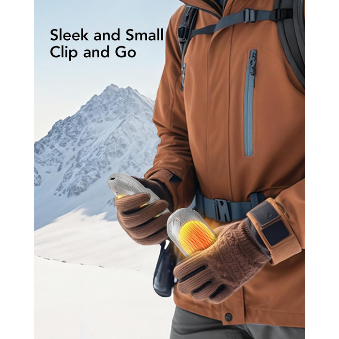 Портативні електричні грілки для рук 2 шт. 3000mAh, USB-C, 3 температурні режими (35-55°C), швидкий нагрів, для активного відпочинку, кемпінгу, подарунок, сріблясто-сірий M