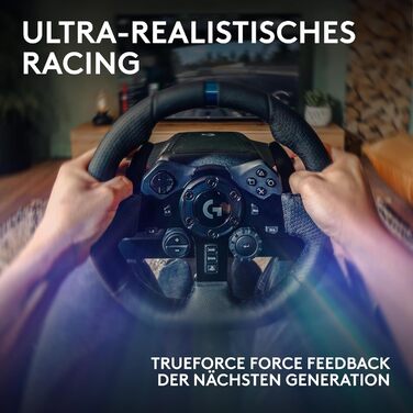 Logitech G923 Racing Wheel: Гоночне кермо для PS5, PS4, PC, Mac - Чорне. TRUEFORCE, 1000Hz, Подвійне зчеплення