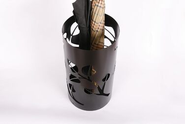Підставка для парасольки Design Leafs, 49 x Ø 22,5 см, матова нержавіюча сталь, Бренд Szagato, Зроблено в Німеччині (підставка для парасольки, тримач для парасольки, тримач для парасольки матовий) (Чорний)