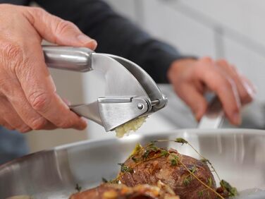 Преса для часнику ZWILLING Pro Knochblauchpresse, 20 см, нержавіюча сталь, ергономічна ручка, срібляста