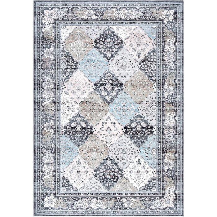 Килим LuxFocus Boho, стійкий до плям, не ковзає, можна прати, 160x230 см, синій, для внутрішнього та зовнішнього використання