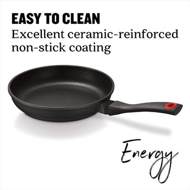 Сковорода Beka індукційна, сковорода з антипригарним покриттям 24 см, виготовлена з литого алюмінію, з термовідштовхувальною ручкою з пластику, чорного кольору, Energy Collection 24см