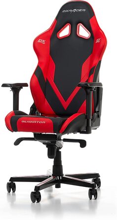 Ігрове крісло DXRacer Gladiator G001, шкірозамінник, чорно-червоне, до 200 см