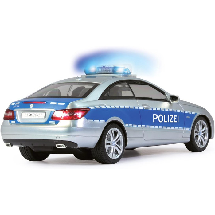 Модель Mercedes-Benz E350 Coupe Polizei 1:16 JAMARA 410023, 2.4GHz, срібно-синій – поліцейська сирена, сигналізація, світлові ефекти