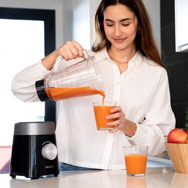 Стаціонарний блендер Cecotec Power Black Titanium 2500MAX Go - 2500 Вт, титанове покриття, 1.8 л, 5 швидкостей, пляшка