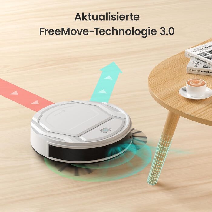 Робот-пилосос LEFANT M210 з пультом дистанційного керування, потужність 2200Pa, надтонкий, для видалення шерсті тварин, для килима, сумісний з Alexa/WLAN/APP, час роботи 120 хвилин