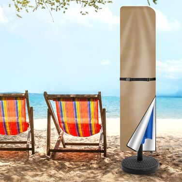 Чохол для парасольки/маркетки 240x57/57см, захисний чохол від сонця, UV захист, для парасольки до 400см Ø, коричневий/хакі