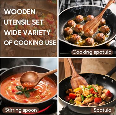 Дерев'яний набір кухонного приладдя Spardar (12 шт.): ложки, шумовки, підставка, рукавички. Ідеально для подарунку!