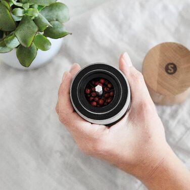 Набір з 2 мельниць для спецій SPRINGLANE: сіль та перець, з бука та бетону, регульований млин, скандинавський дизайн (сірий)