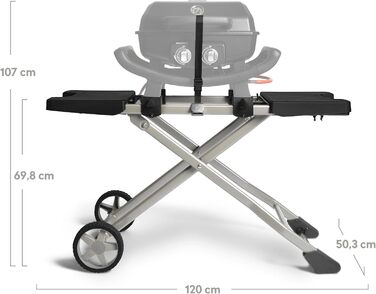 Rollwagen для газового гриля Wayne від BURNHARD®: міцна сталева рама, пластикові столики