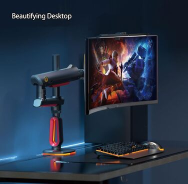 Кріплення для монітора NB Ergonomic RGB, 32-60 дюймів, для широких та вигнутих моніторів, максимальне навантаження 20 кг, VESA 75/100 мм (червоний)