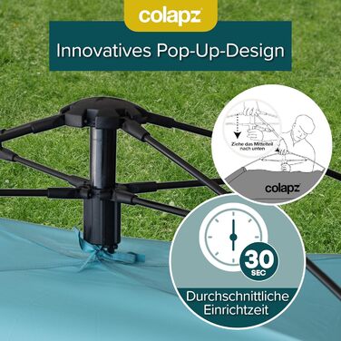 Намет для душу та туалету Colapz – портативна роздягальня для відпочинку на природі, пляжний намет, 2.1 м – водонепроникний, вітростійкий, блакитний