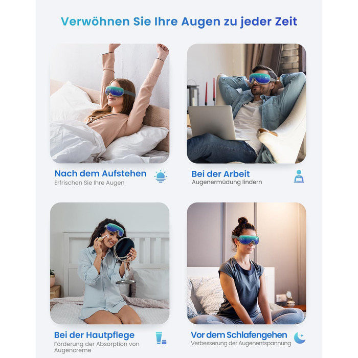 Масажер для очей RENPHO Eyeris 1 з підігрівом, вібрацією та Bluetooth, акумуляторний, для сухих очей