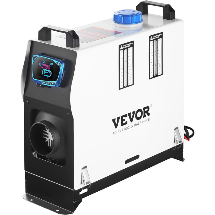 VEVOR 12V дизельний опалювач 8KW - авто опалення, повітряний опалювач для авто, RV, човнів, вантажівок, будинків на колесах, автобусів з червоним LCD-вимикачем та 1 виходом для повітря
