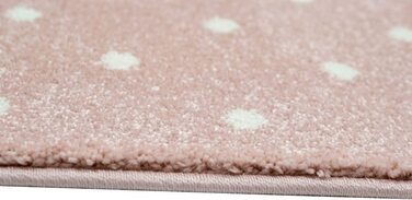 Дитячий килимок для спальні, килимок для ігор в горошок, Райдужний дизайн у вигляді серця, Рожевий, сірий, Розмір 120x170 см
